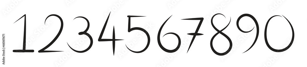 hand drawn hand drawn numbers 0-9 hand drawn hand drawn numbers 0-9