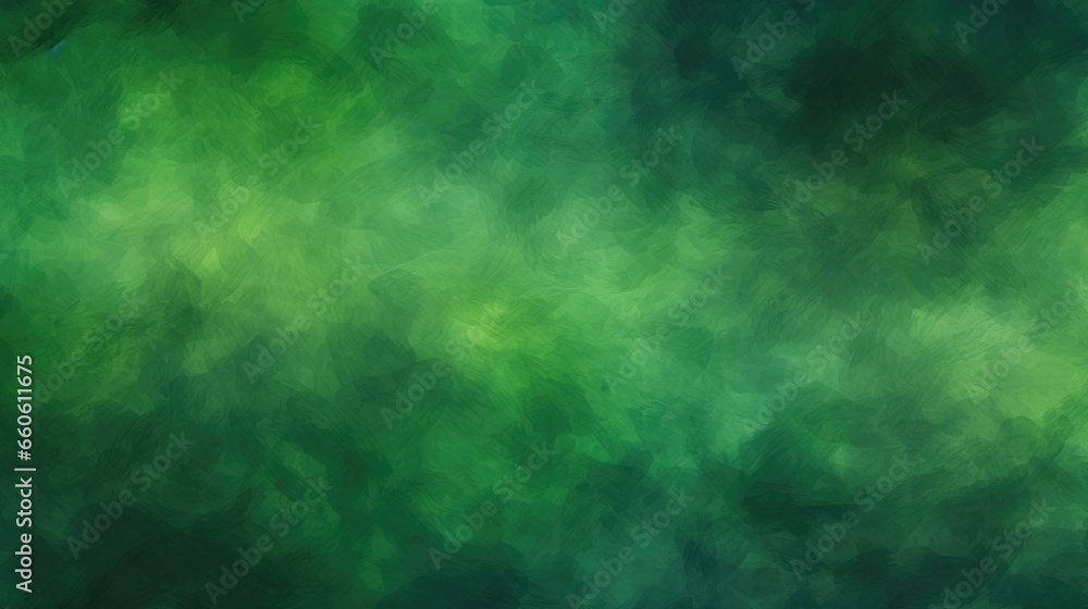 Abstract green grunge background with textured oil or acrylic brush strokes
