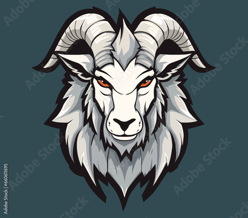 The Tenacious Ram Enforcer Vector Graphics Mascot Logo Character Illustration of a Focused Ram with Ferocious Eyes, Representing Unyielding Determination, and Indomitable Grit