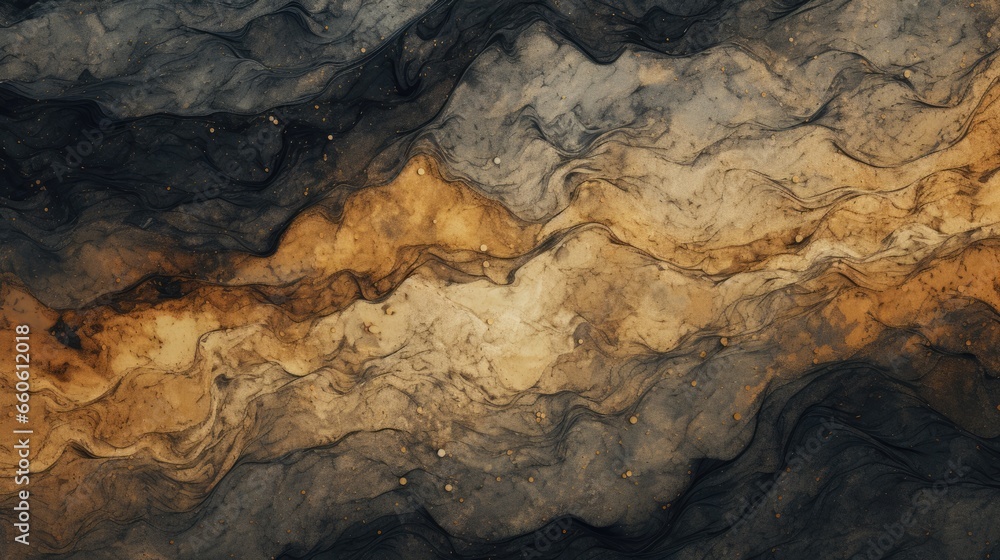 Background with natural abstract earth structures. Fluid textured shapes from lava, sand or ground - obrazy, fototapety, plakaty 