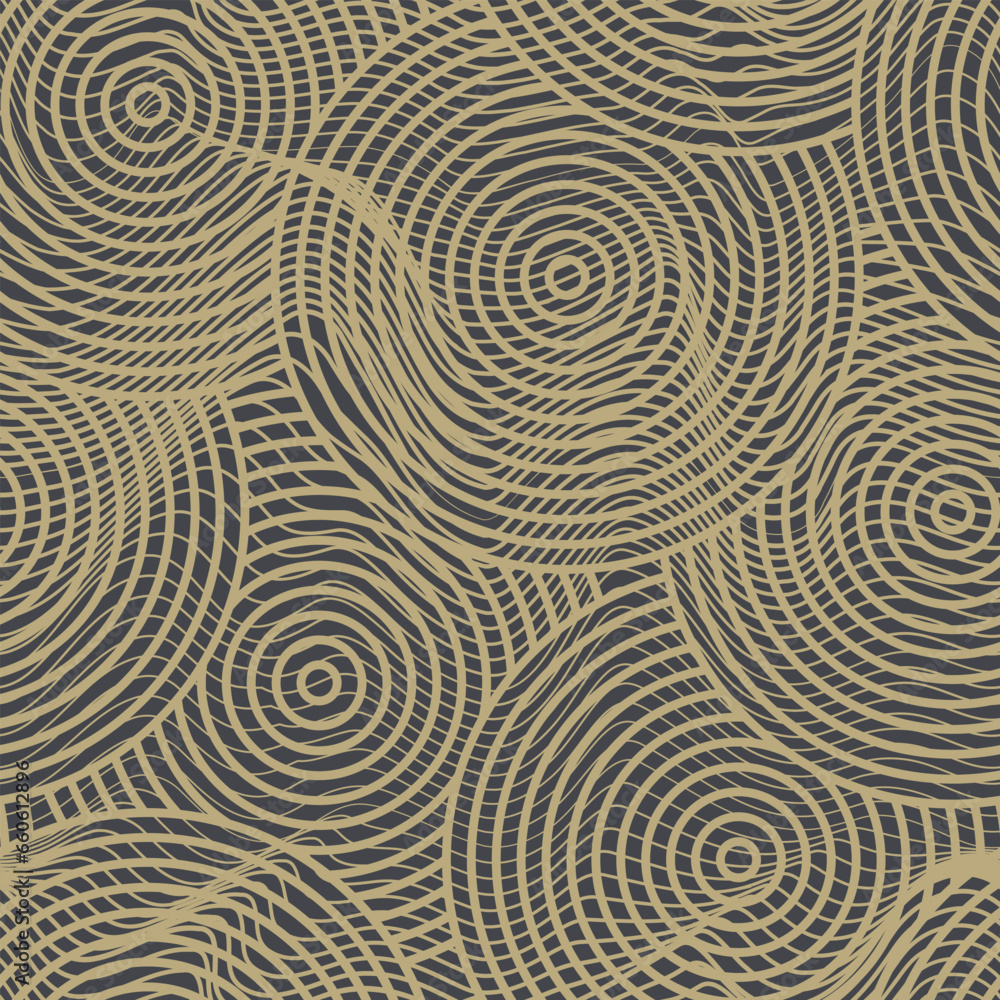 Retro yellow circles seamless pattern