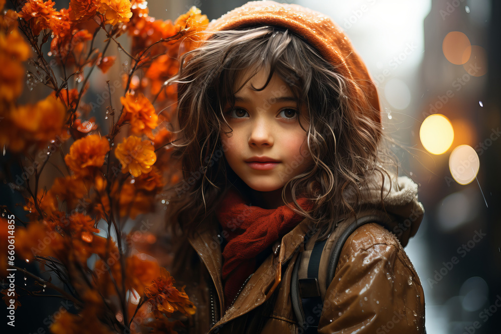 Portrait of girl in rain Portrait of girl in rain