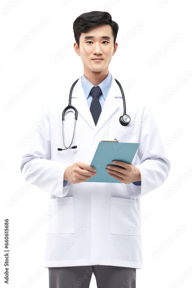 handsome asian male doctor, standing posture.isolated on transparent background handsome asian male doctor, standing posture.isolated on transparent background