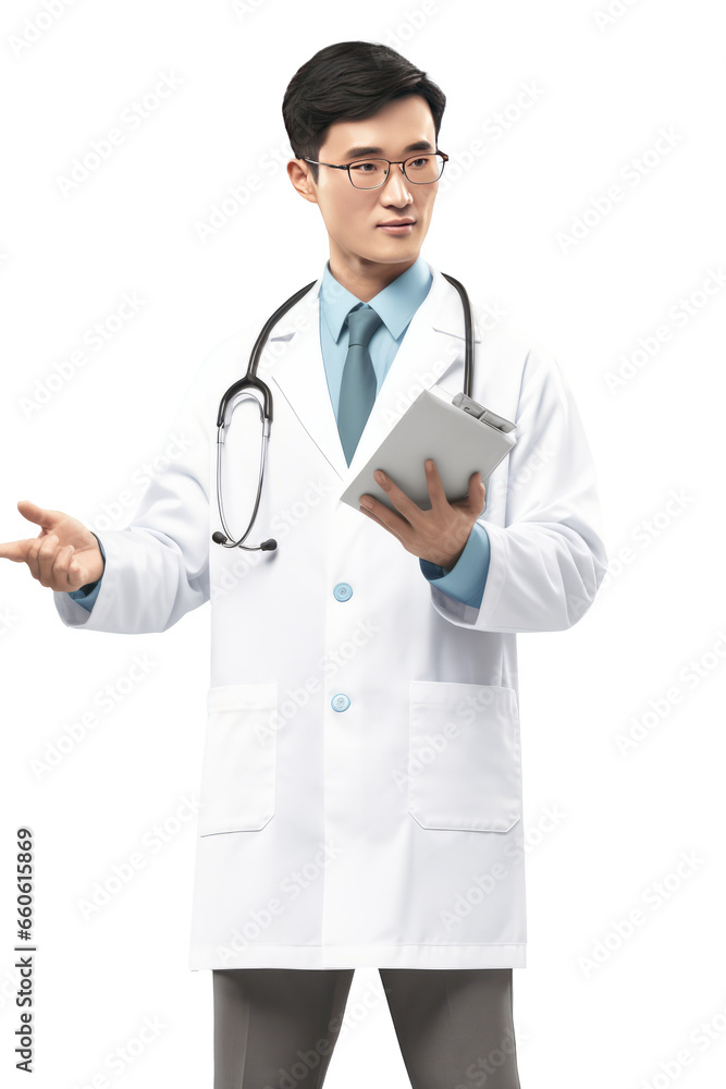 handsome asian male doctor, standing posture.isolated on transparent background handsome asian male doctor, standing posture.isolated on transparent background