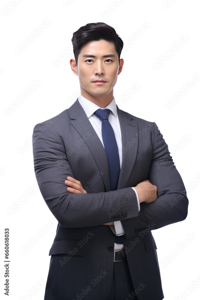 handsome asian business man in a suit with his arms crossed.isolated on transparent background handsome asian business man in a suit with his arms crossed.isolated on transparent background