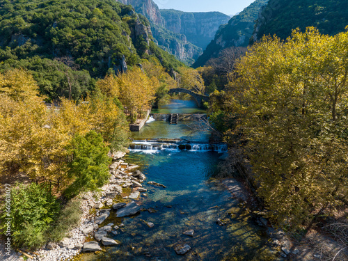 drone view of klidonia bridge in epirus photo