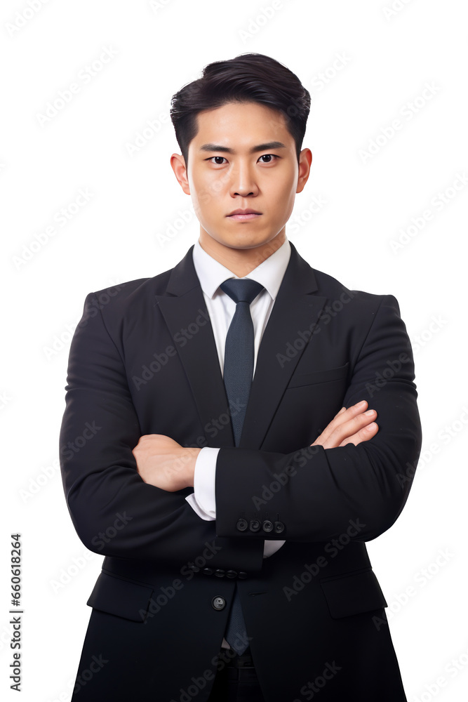 handsome asian business man in a suit with his arms crossed.isolated on transparent background handsome asian business man in a suit with his arms crossed.isolated on transparent background