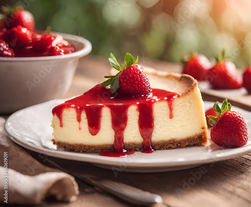 Cheesecake With Strawberry Sauce