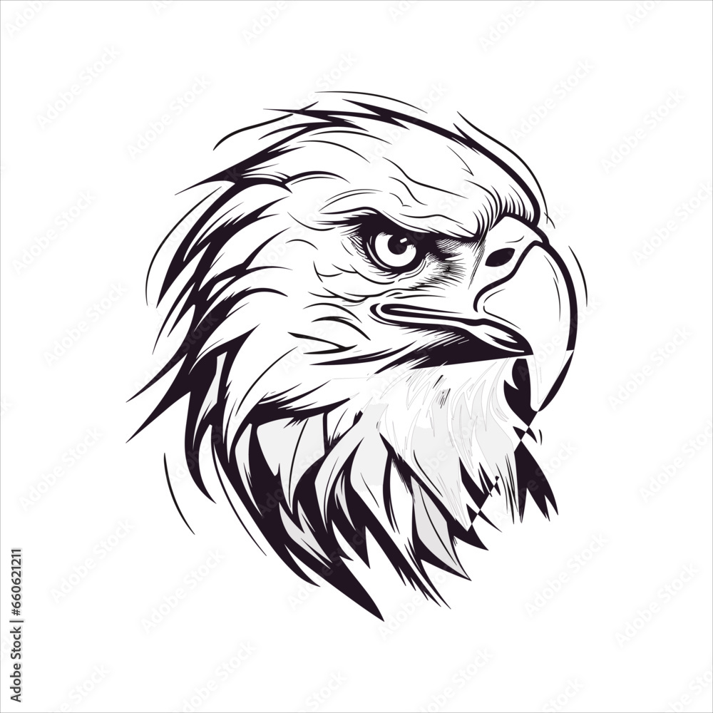 Minimalistic Eagle Cartoon Doodle Line Art Minimalistic Eagle Cartoon Doodle Line Art