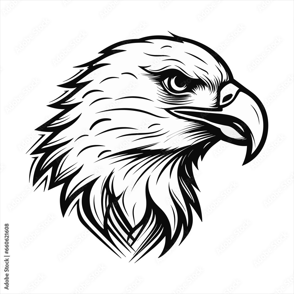 Minimalistic Eagle Cartoon Doodle Line Art Minimalistic Eagle Cartoon Doodle Line Art