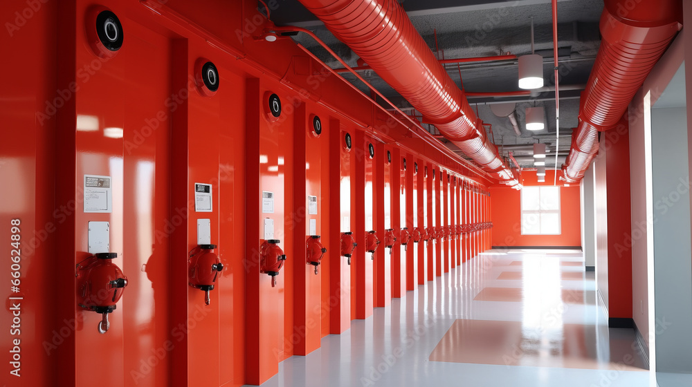 The building's fire protection system is designed to prevent fires and minimize their impact. The building's fire protection system is designed to prevent fires and minimize their impact.