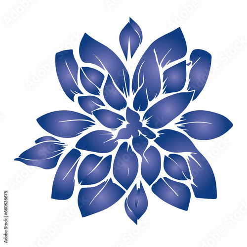 blue flower on white