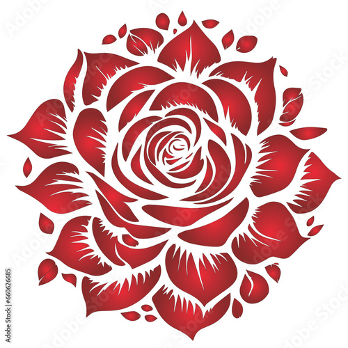 silhouette of a rose, rose flower