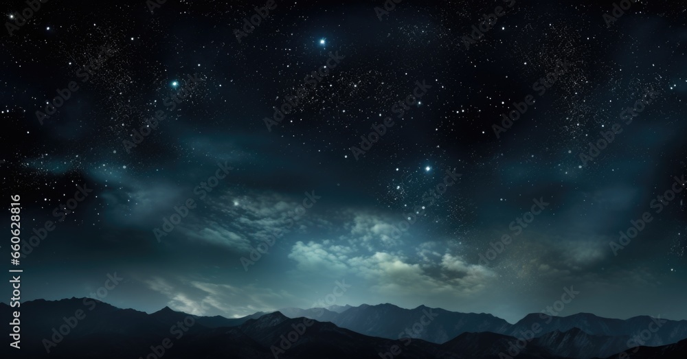 A night sky with a mountain range in the background A night sky with a mountain range in the background