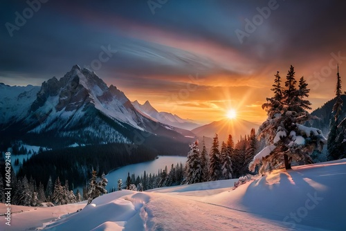 sunset in the mountains © stock contributor 