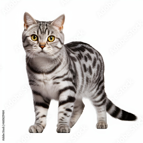 American Shorthair cat Design Elements Isolated Transparent Background  Generative AI
