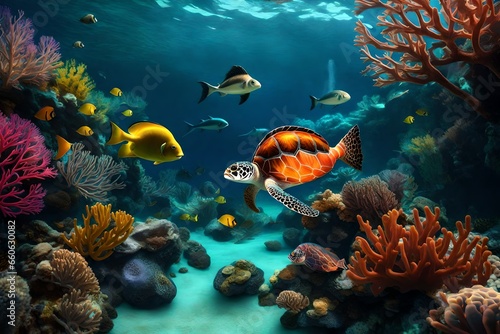 coral reef and fish