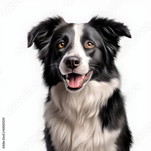 Fotobehang Border Collie dog Design Elements Isolated Transparent Background Generative AI
