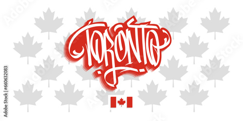 Toronto Canada Graffiti Tag Vector Design On White Background Eps 10
