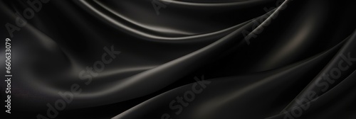 Black Material: Abstract Luxury Silky Waves. Elegant Wallpaper Design with Soft Silky Red Drapes, Liquid Waves, and Grunge Textures. photo