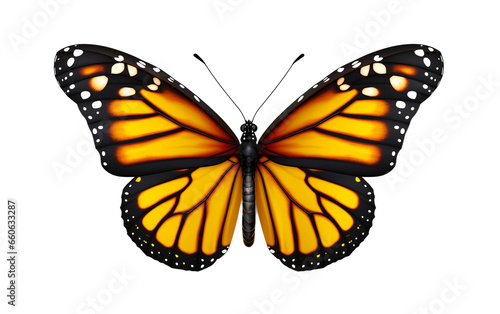 Macro Shot of a Monarch Butterfly's Beauty on Transparent background