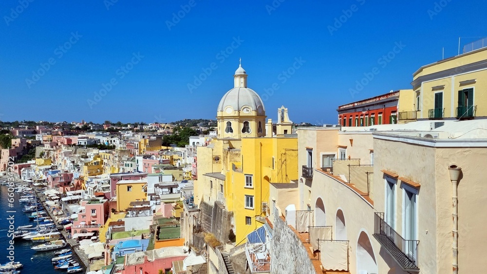 Procida - an aerial view over the island