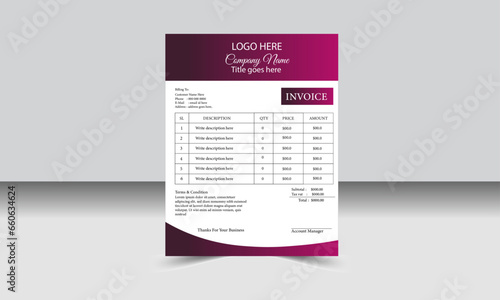 Business invoice form template.Invoice Layout,Professional Invoice. Tax form, bill graphic or payment receipt page vector set, 
Money bills or price invoices and payment agreement design templates.
