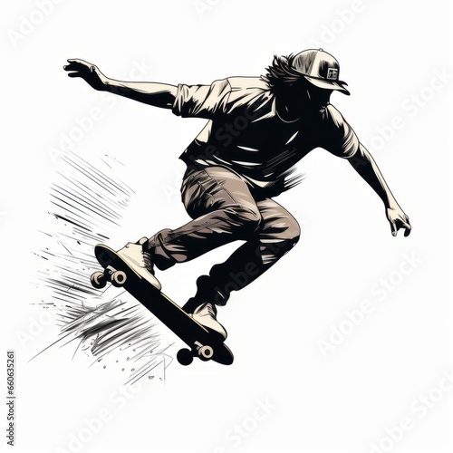 snowboarder jumping in the air illustration