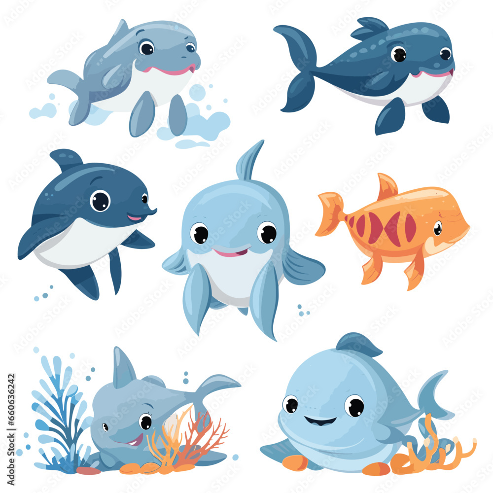 Clipart Bundle Cute Ocean Animal 2 Clipart Bundle Cute Ocean Animal 2