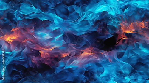 Seamless pattern with flame in the ice.