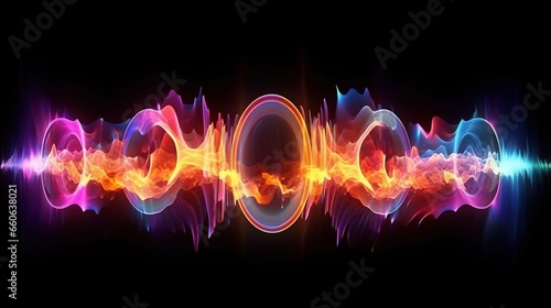 Colorful pawder explosion like Abstract Sound waves with Frequency audio waveform, Generative AI