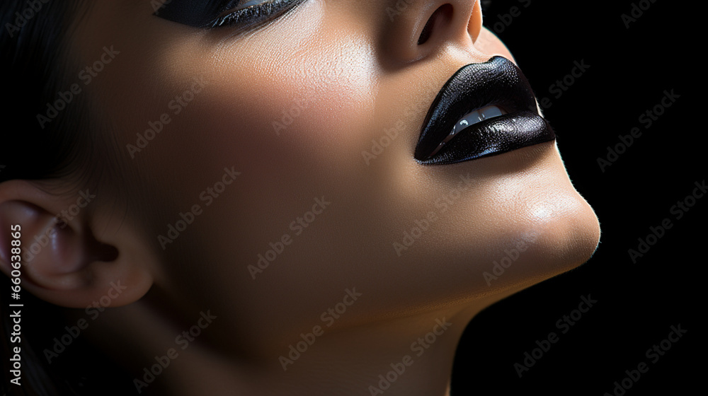 Lips painted black on the cover of 'LIPS'. Mysterio's Lips: Eclipse of Style on the Cover of 'LIPS'. Intenso Noir: Deeply Black Lips on the Cover of 'LIPS'. Lips painted black on the cover of 'LIPS'. Mysterio's Lips: Eclipse of Style on the Cover of 'LIPS'. Intenso Noir: Deeply Black Lips on the Cover of 'LIPS'.