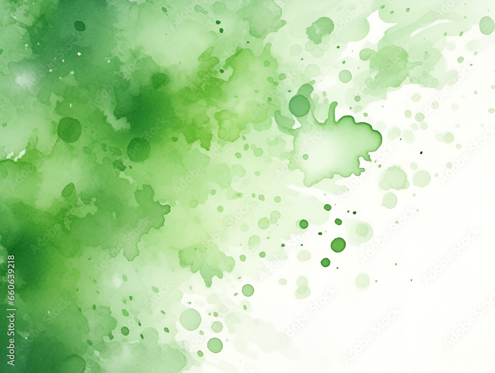Dark green watercolor spot splash on white background Stock ...