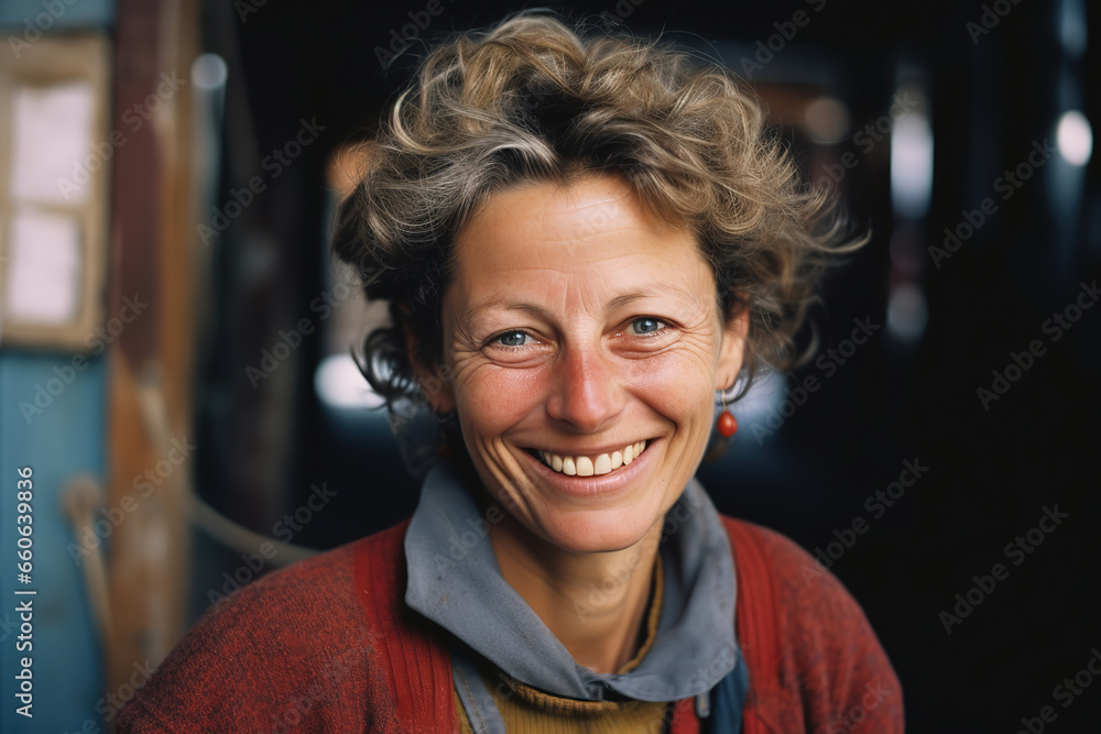 smiling middle aged woman, generative ai smiling middle aged woman, generative ai