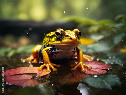 A Bullfrog portrait  wildlife photography  Ai Generated