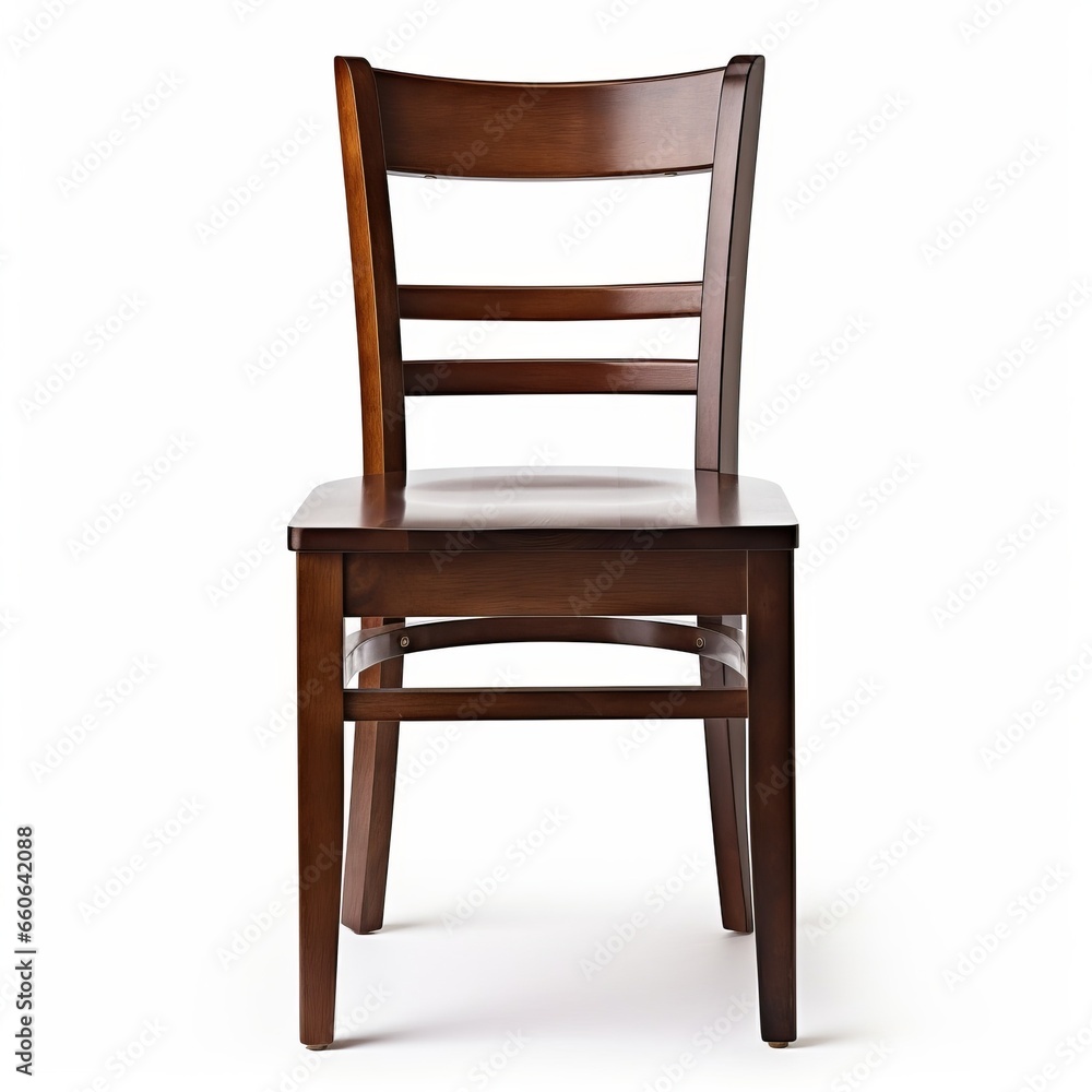 A minimalist wooden chair on a clean white background A minimalist wooden chair on a clean white background