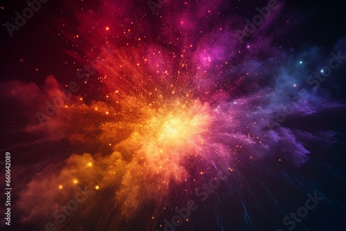 colorful bursts in the atmosphere. Generative AI