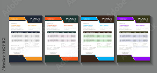 Invoice bill design template. Bill form business invoice and Office bill Design	
 (ID: 660644801)