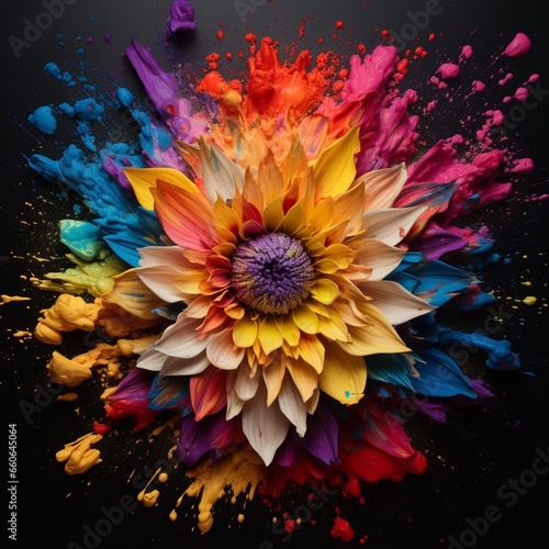 Multicolour flowers, ia generated 