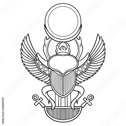  Pharaonic wings Egyptian and Khepri VECTOR