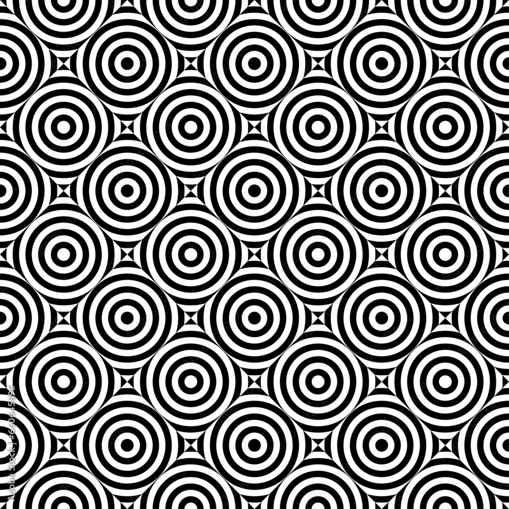 Circles geometric pattern. Seamless geometric art deco design background. Vector image