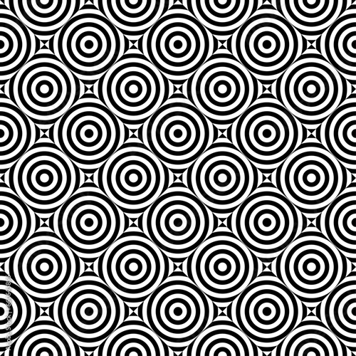 Circles geometric pattern. Seamless geometric art deco design background. Vector image