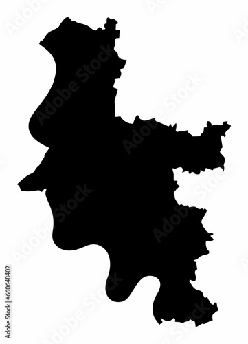 Dusseldorf map silhouette