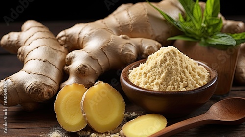 Ginger root spice photo