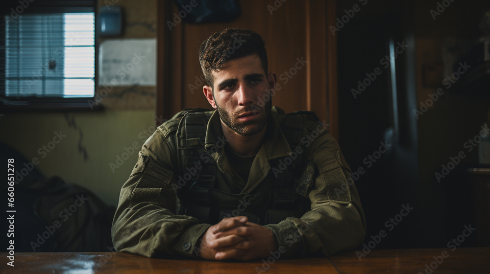 Steely Resolve: Israeli Soldier Ready for Service, Generative AI Steely Resolve: Israeli Soldier Ready for Service, Generative AI