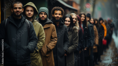 group of people standing in line © Daniel
