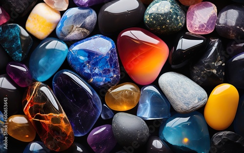 gemstones on a black Colorful and Magic