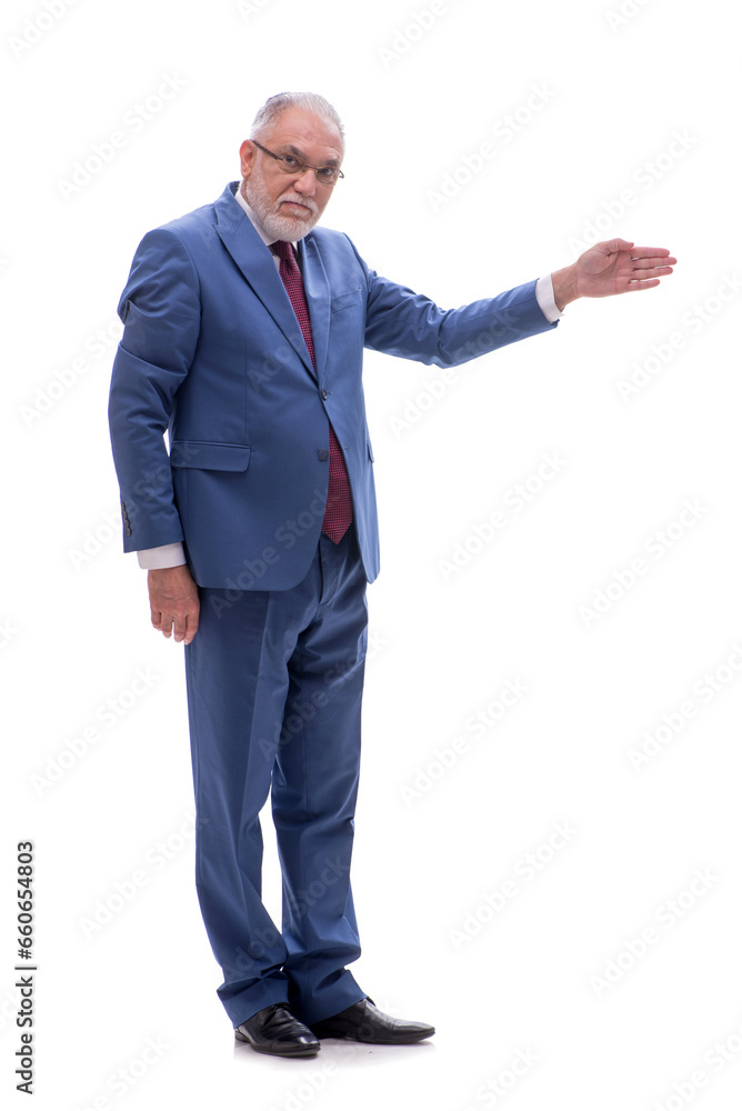 Old businessman isolated on white Old businessman isolated on white