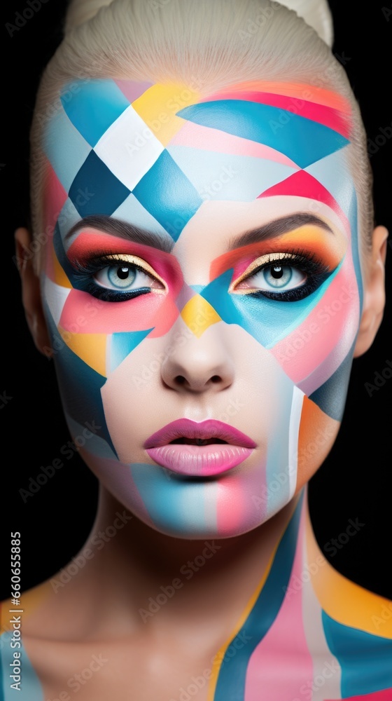 A close up of a person with a painted face A close up of a person with a painted face