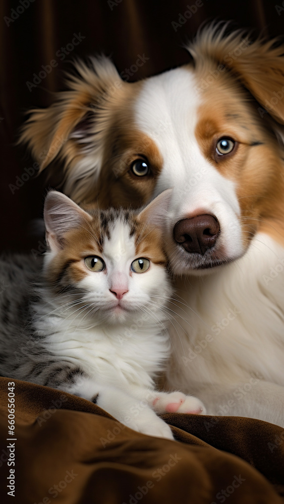 cat and puppy